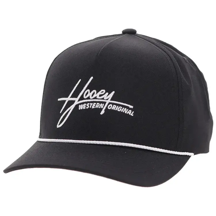 HOOey Mark Out Cap Black W/ White Stitching
