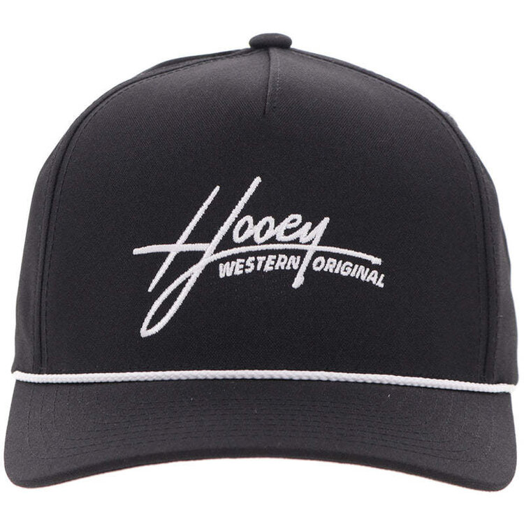 HOOey Mark Out Cap Black W/ White Stitching