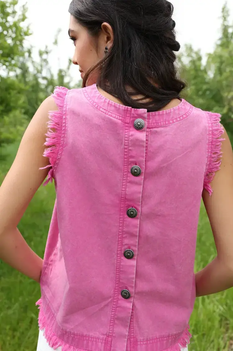 Cruel Denim Pink Mineral Wash Denim Concho Back