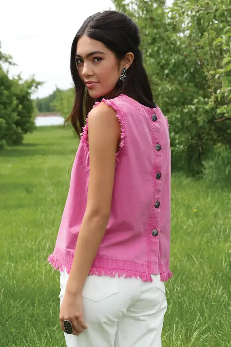 Cruel Denim Pink Mineral Wash Denim Concho Back