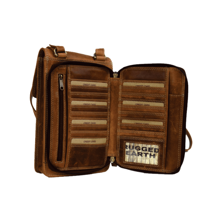 Rugged Earth Ladies Large Leather Organizer Purse