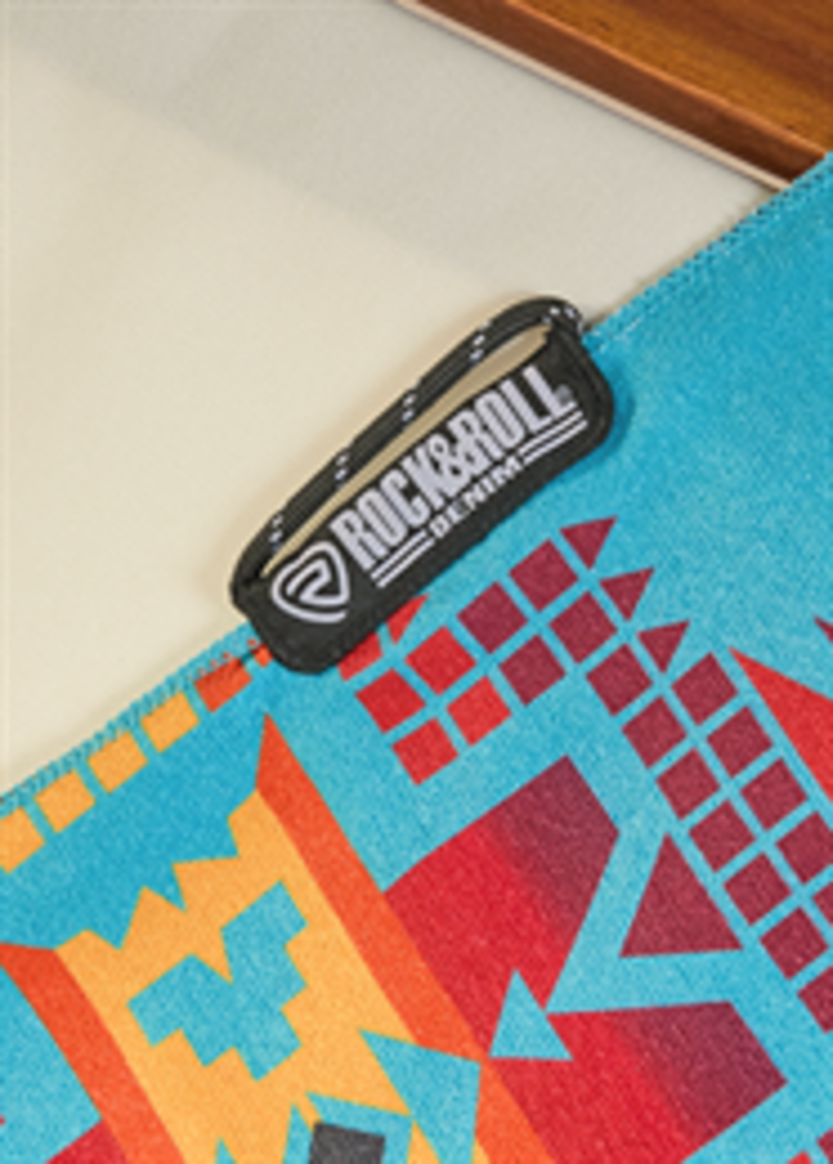 Rock & Roll Denim Aztec Microfibre Towel Turquoise