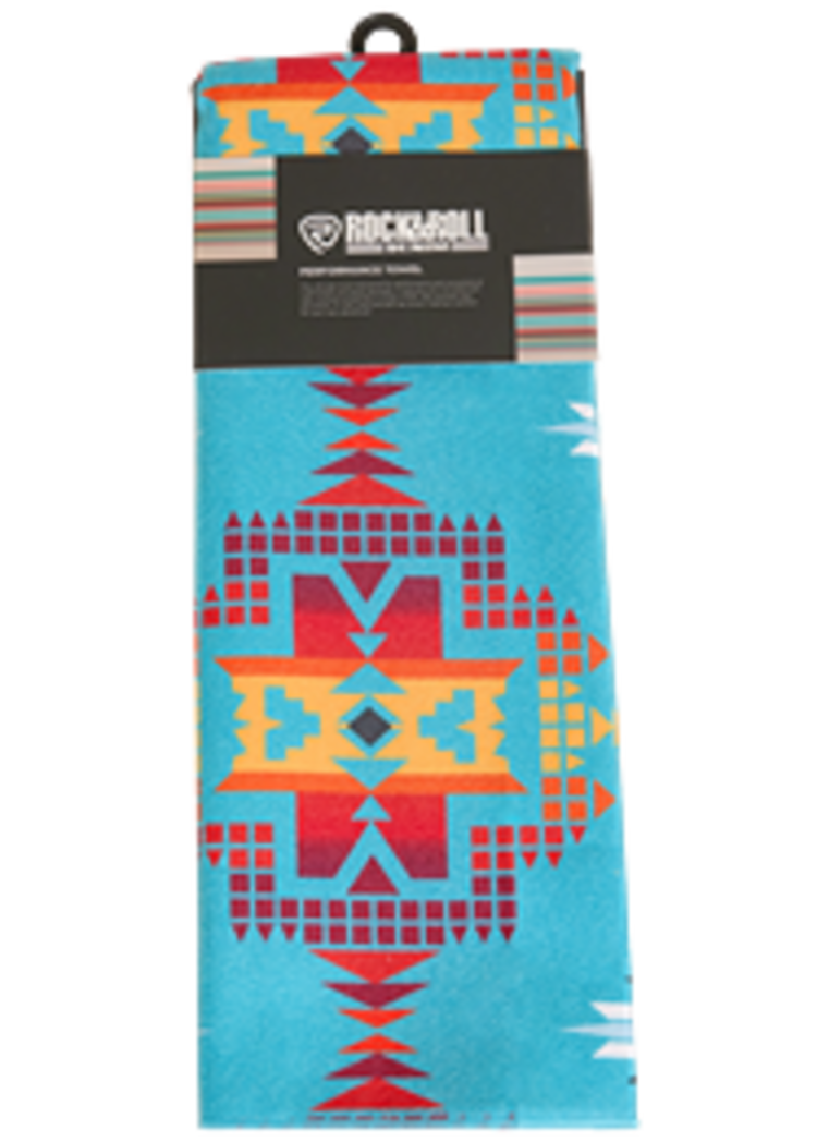 Rock & Roll Denim Aztec Microfibre Towel Turquoise