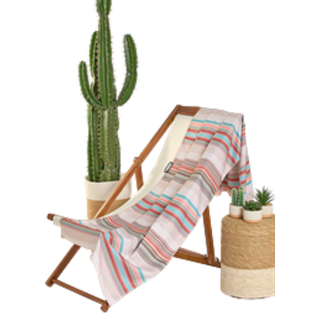 Rock & Roll Denim Stripe Microfibre Towel Tan