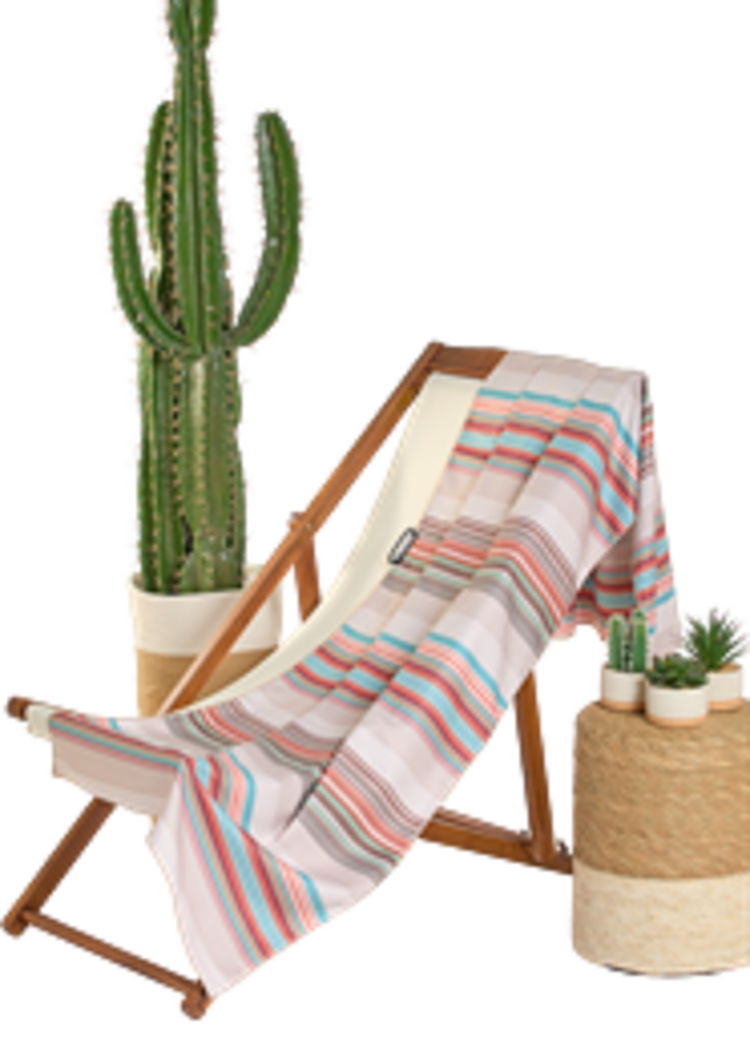 Rock & Roll Denim Stripe Microfibre Towel Tan