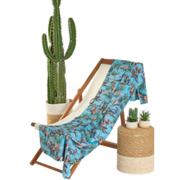 Rock & Roll Denim Novelty Microfibre Towel Turquoise