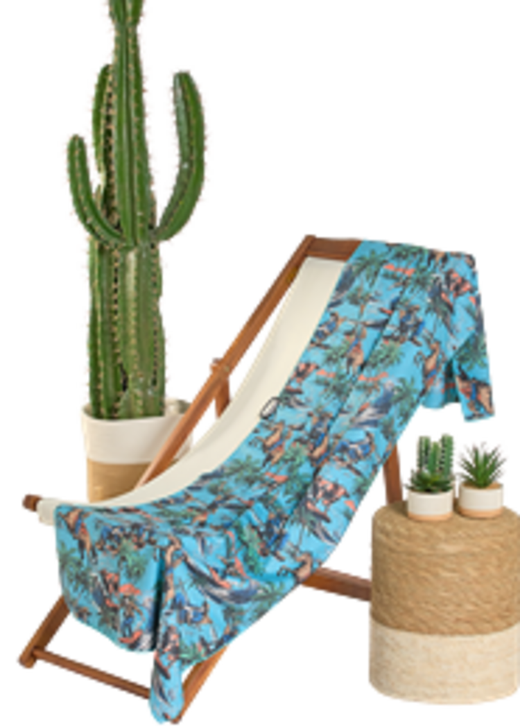 Rock & Roll Denim Novelty Microfibre Towel Turquoise