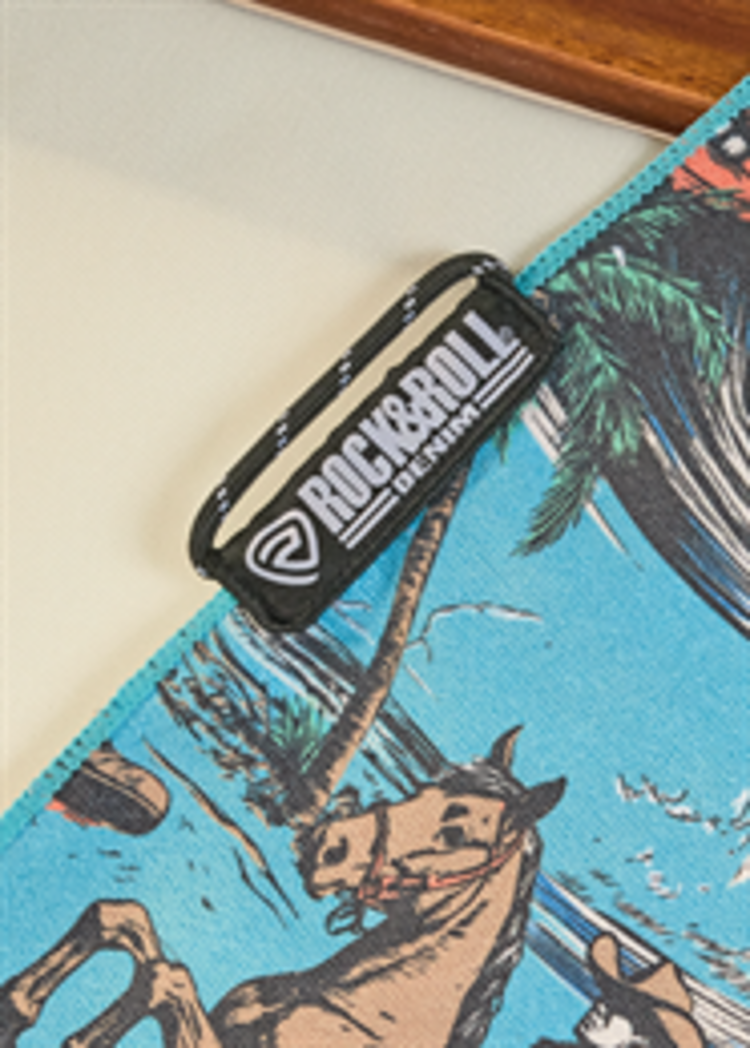 Rock & Roll Denim Novelty Microfibre Towel Turquoise