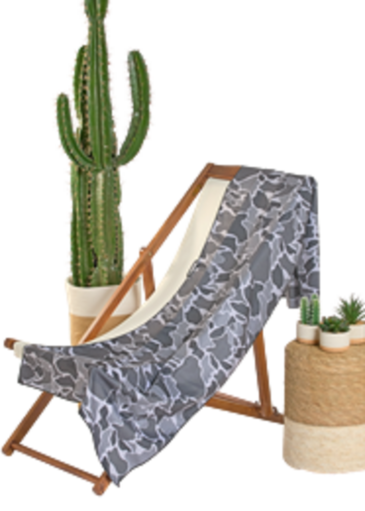 Rock & Roll Denim Camo Microfibre Towel Dark Grey
