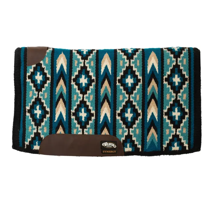 Weaver Leather Synergy Blanket Top Wool Felt Pad Black Sand Turquoise