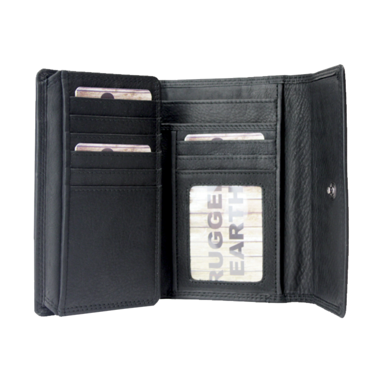 Rugged Earth Ladies Leather Wallet Black