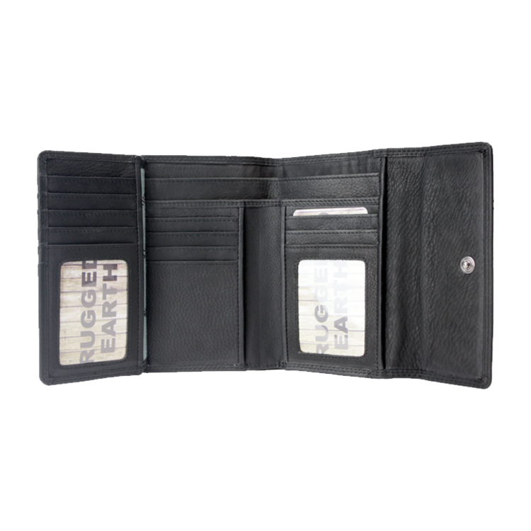Rugged Earth Ladies Leather Wallet Black