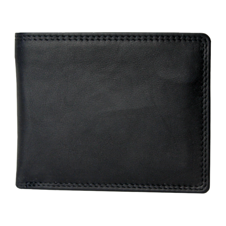 Rugged Earth Bifold Leather Wallet Black