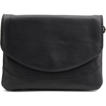 Rugged Earth Fold Over Leather Purse Black