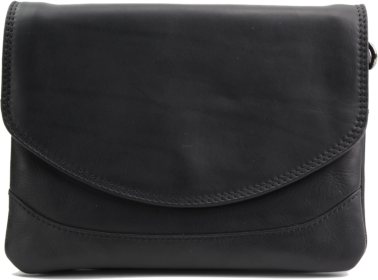 Rugged Earth Fold Over Leather Purse Black