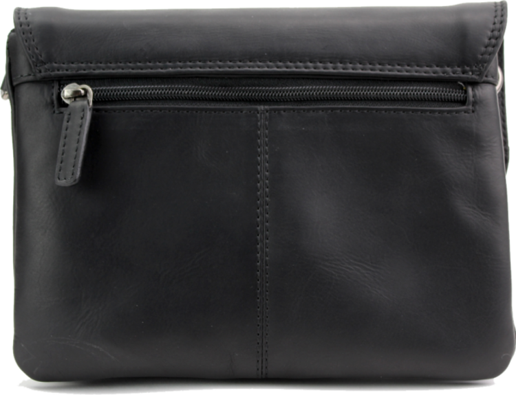 Rugged Earth Fold Over Leather Purse Black
