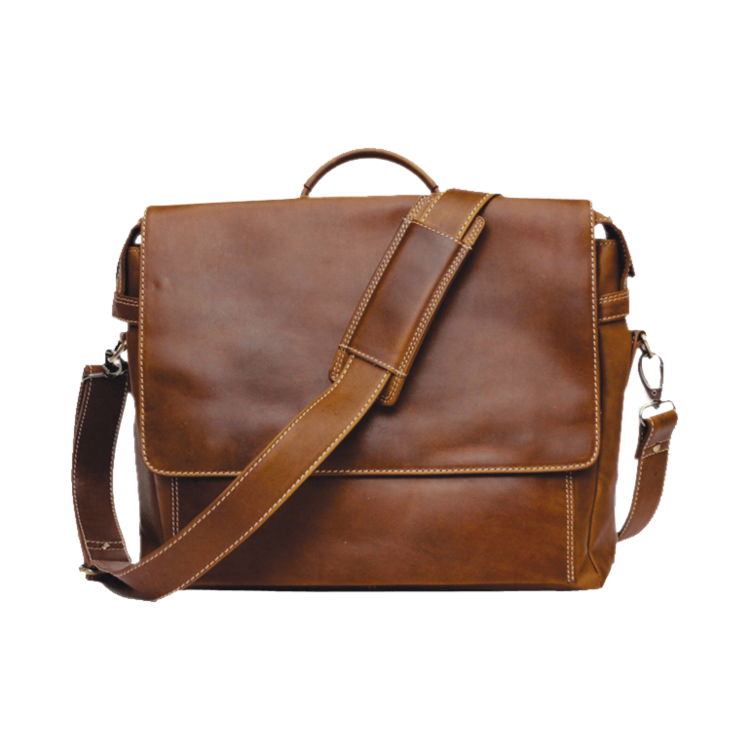 Rugged Earth Messenger Style Leather Briefcase