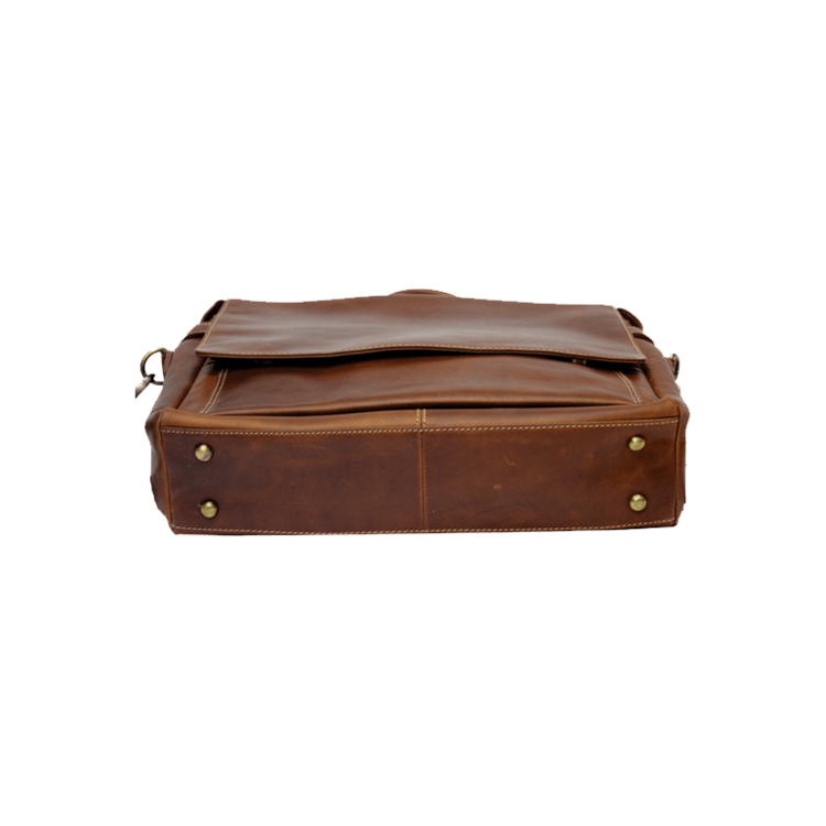 Rugged Earth Messenger Style Leather Briefcase