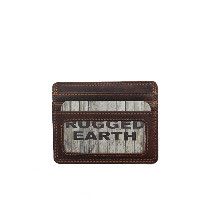 Rugged Earth Leather Card Holder Wallet