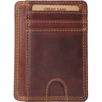 Rugged Earth Leather Credit Card Wallet Brown