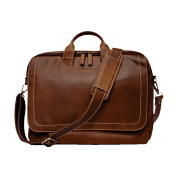 Rugged Earth Leather Laptop Briefcase Brown