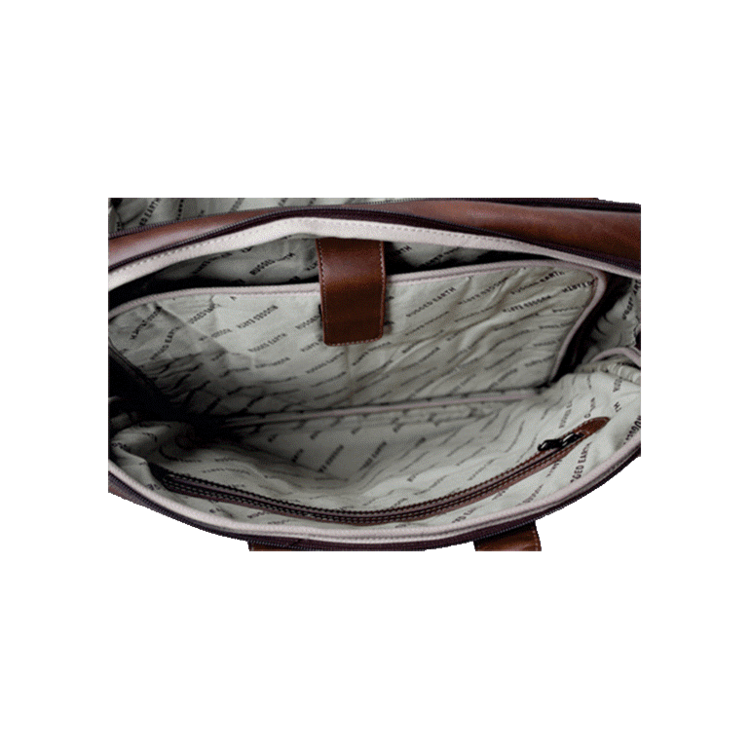 Rugged Earth Leather Laptop Briefcase Brown