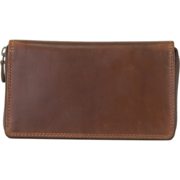 Rugged Earth Leather Zippered Wallet Brown