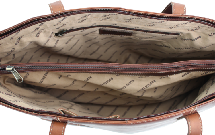 Rugged Earth Full Grain Leather Organizer Tote Brown