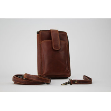 Rugged Earth Leather Purse W/ Cell Phone Holder Brown