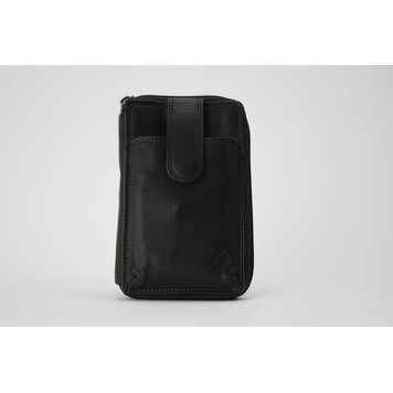 Rugged Earth Leather Purse W/ Cell Phone Holder Black