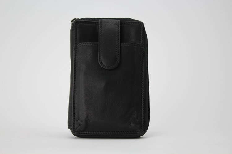 Rugged Earth Leather Purse W/ Cell Phone Holder Black