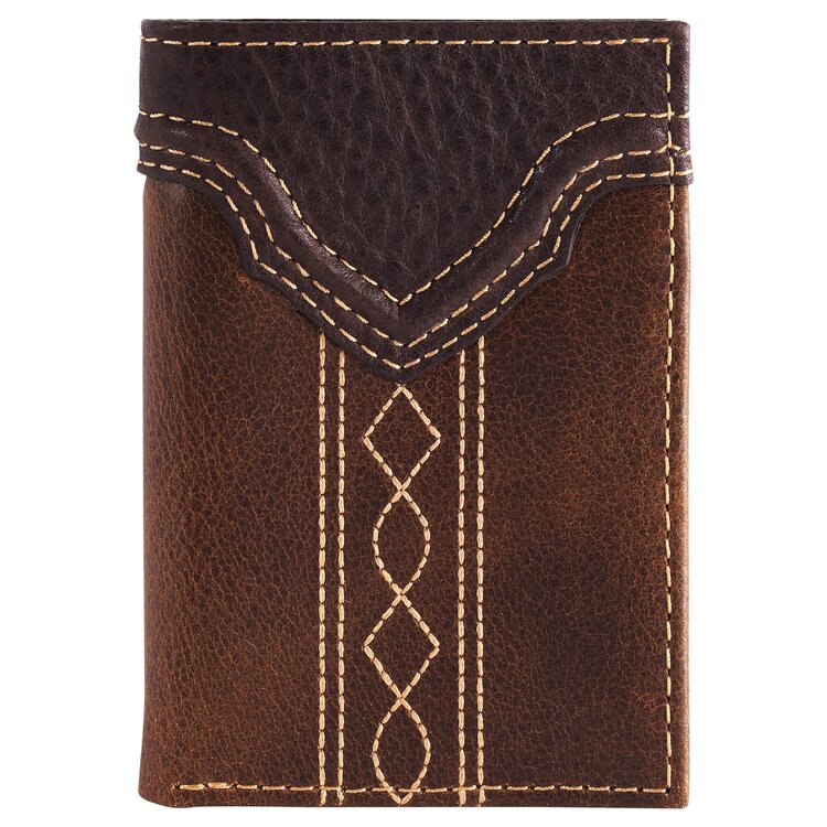 Justin Trifold Wallet Yoke W/ Stitching