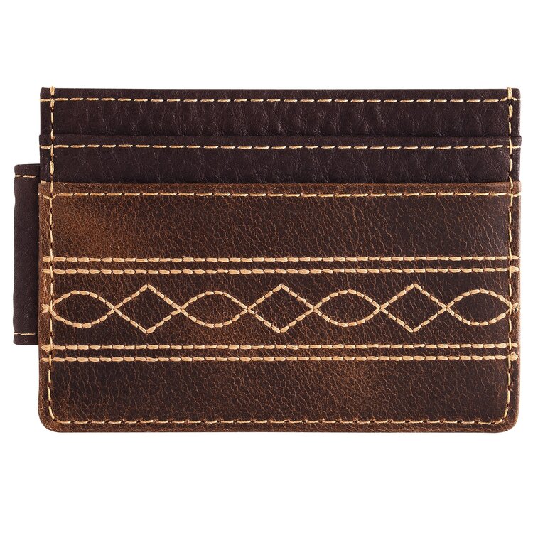 Justin Slim Card Wallet W/ Stitching