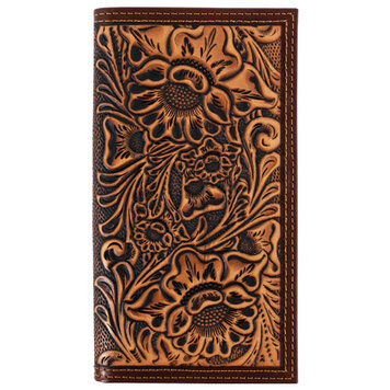 Justin Rodeo Wallet Tan Floral Tooling
