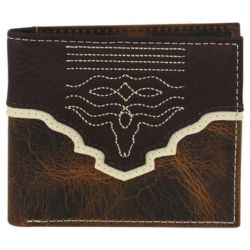 Tony Lama Slim Bifold Wallet Brown Oiled