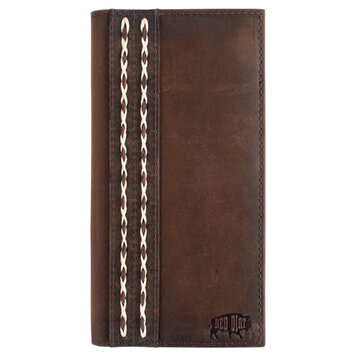 Red Dirt Hat Co Rodeo Wallet Oiled Brown W/ Double Braids