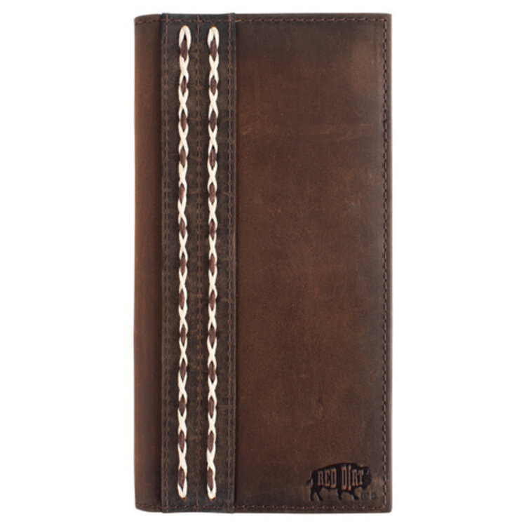 Red Dirt Hat Co Rodeo Wallet Oiled Brown W/ Double Braids