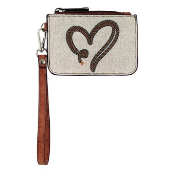 Justin Mini Card Wallet Canvas W/ Rope Heart