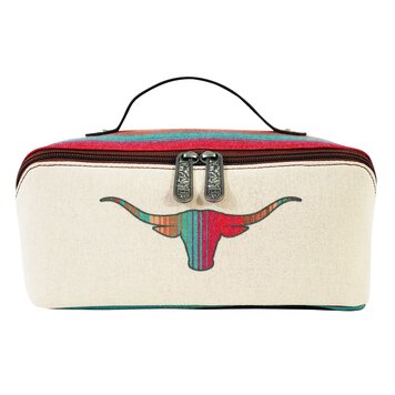 Justin Cosmetic Case W/ Striped Longhorn
