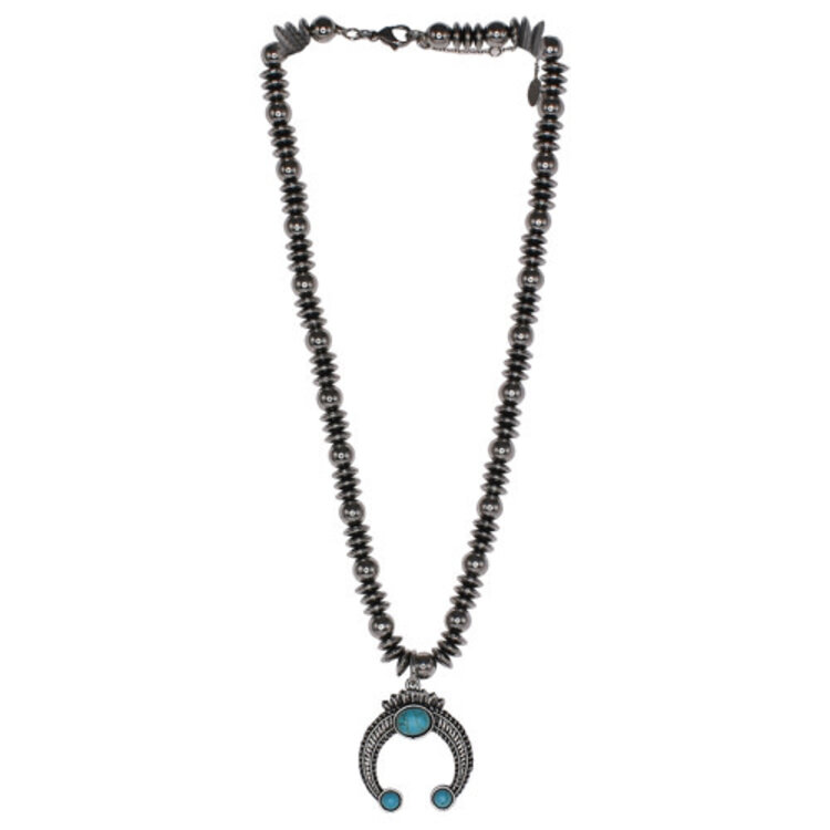 Justin Round Saucer Bead Chain W/ Naja Pendant