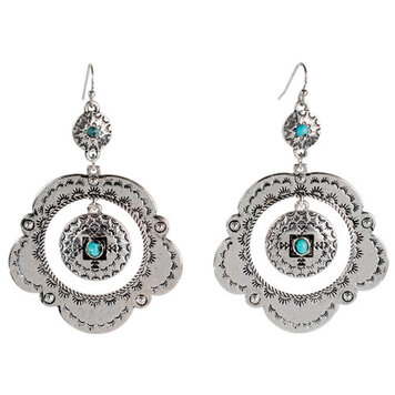 Justin Concho Hoop W/ Pendant Earrings