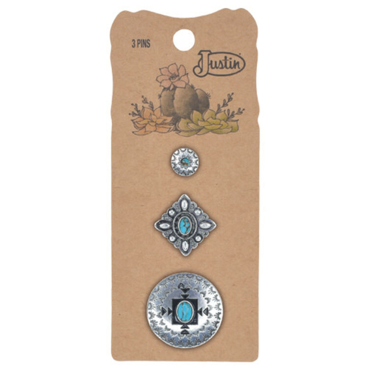 Justin 3 Pack Small Concho Hat Pins