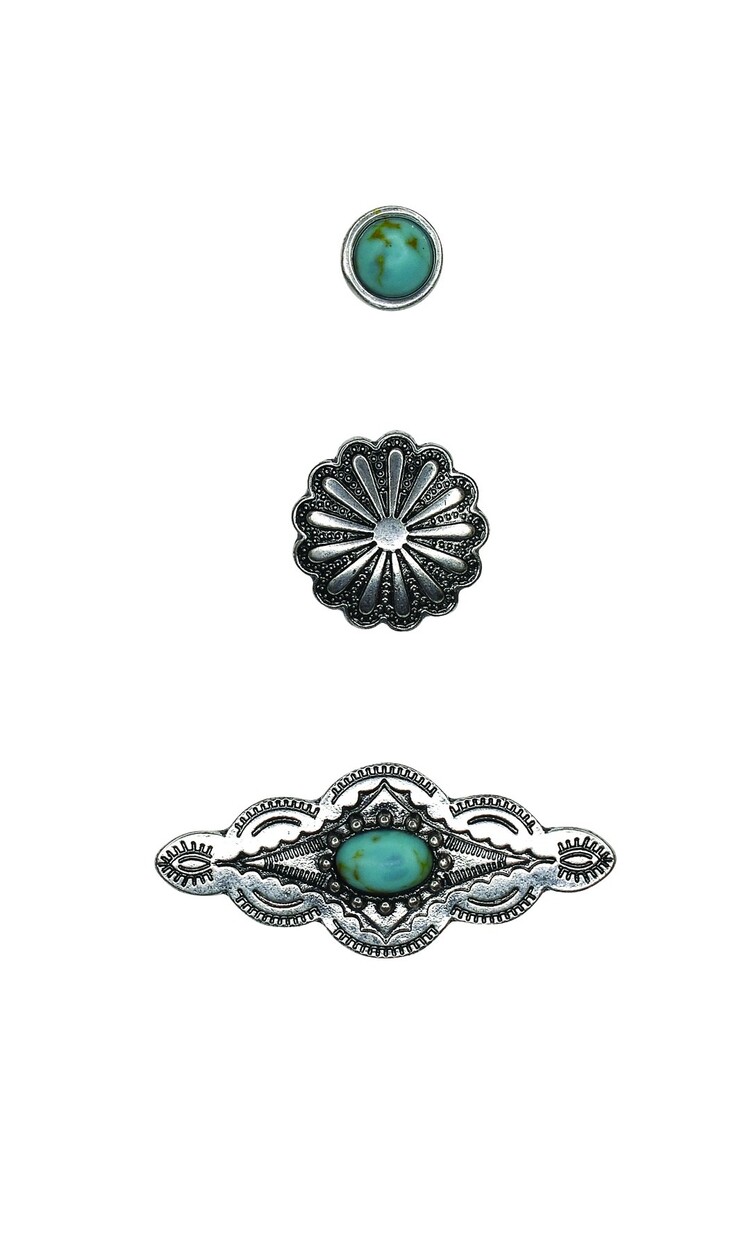 Justin 3 Pack Hat Pin Scalloped Concho