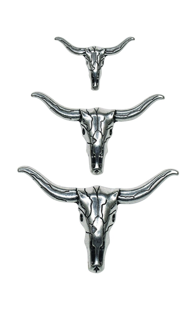 Justin 3 Pack Hat Pin Steer Skulls