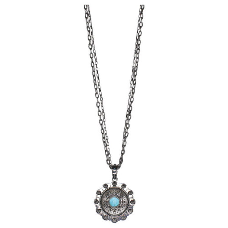 Justin 2 Strand Chain W/ Round Concho