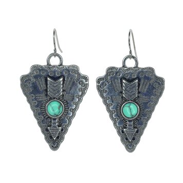 Justin Arrowhead Faux Turquoise Earrings