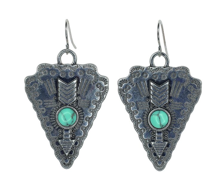 Justin Arrowhead Faux Turquoise Earrings