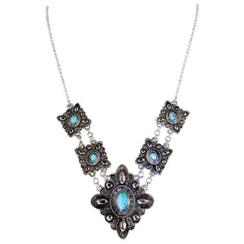 Justin Diamond Concho W/ Turquoise Stone Necklace
