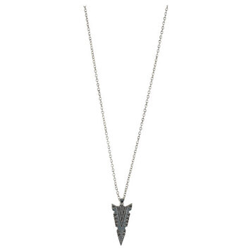 Justin Silver Arrowhead Necklace