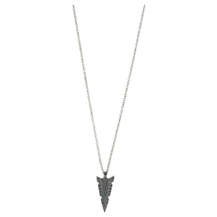 Justin Silver Arrowhead Necklace